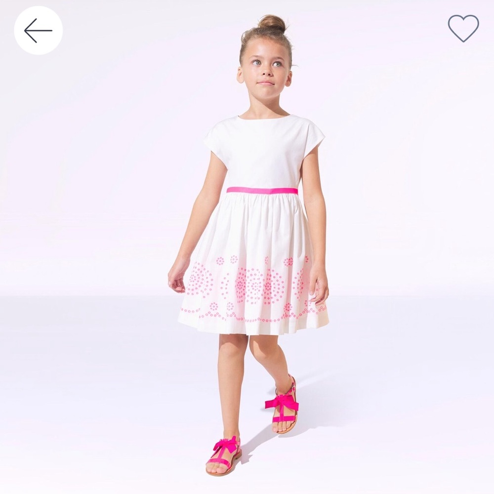 Jacadi Paris Girls White Special Occassion Flower Girl Dress 5T